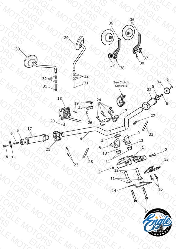 Handlebars, Top Yoke & Mirrors