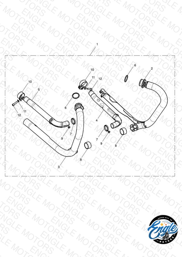 Exhaust Header, Pair, Black