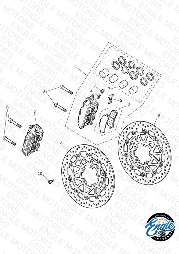 Front Brake Caliper & Discs - Daytona 675R Only