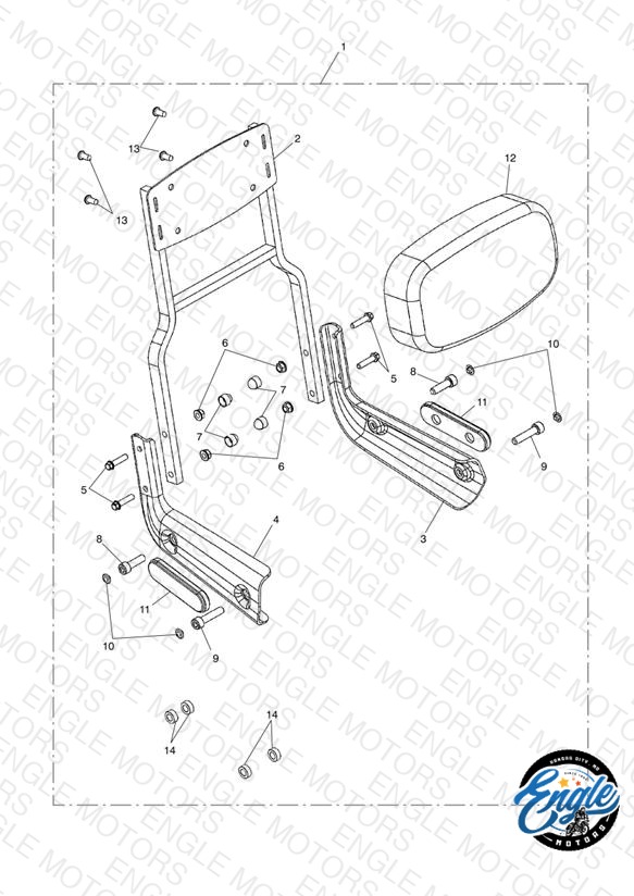 Passenger Backrest Tall Kit