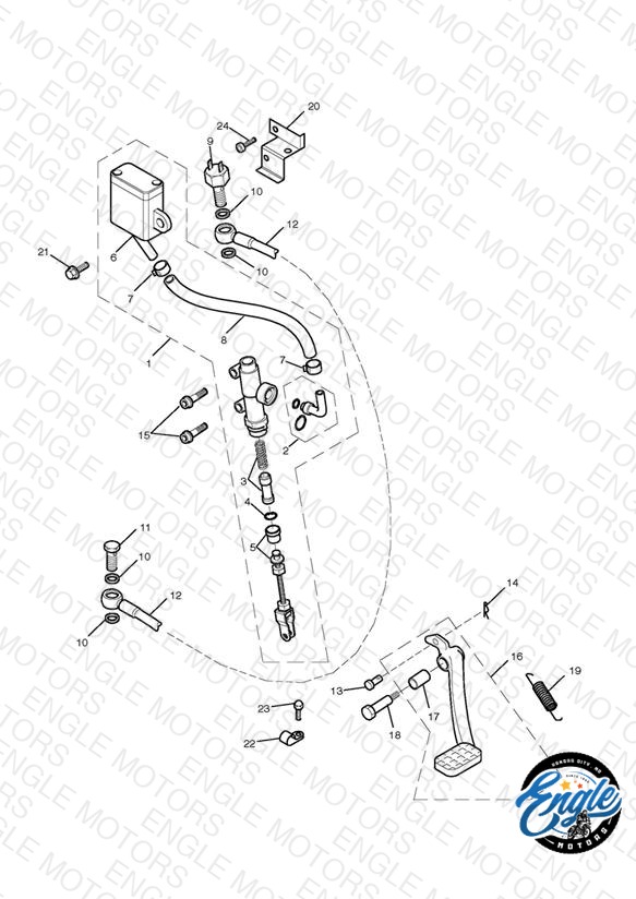 Rear Brake Master Cylinder, Reservoir & Pedal