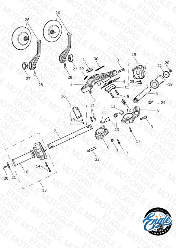 Handlebars, Top Yoke & Mirrors