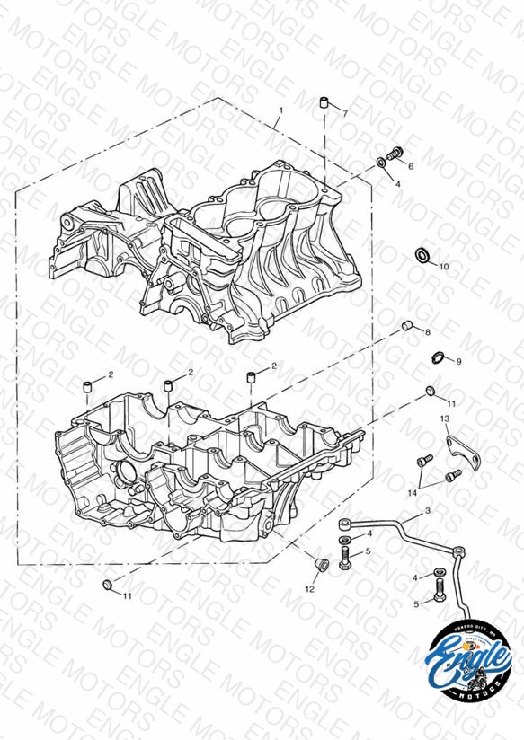 Crankcase & Fittings > Eng No 228630