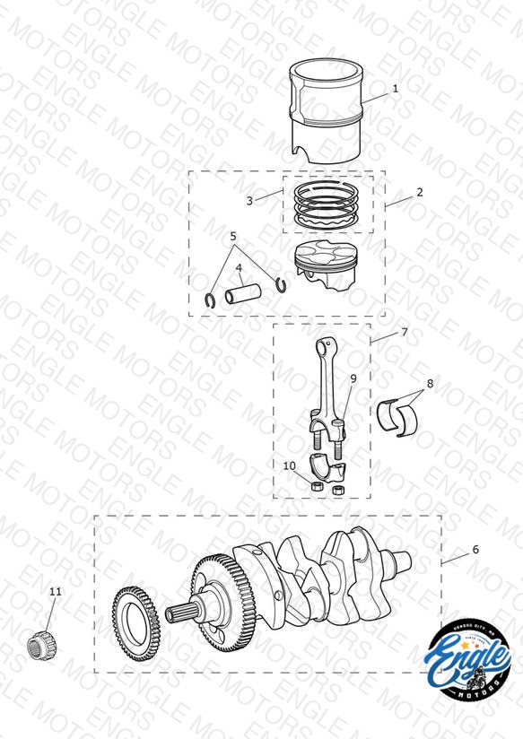Crankshaft, Connecting Rods, Pistons & Liners