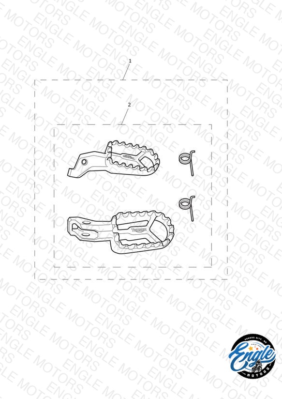 BUNDLE - Footrest Pair, Grey, Type 1 - All Except US, CA, BR & IN