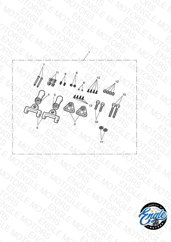 Adjustable Passenger Footboard Hardware Kit