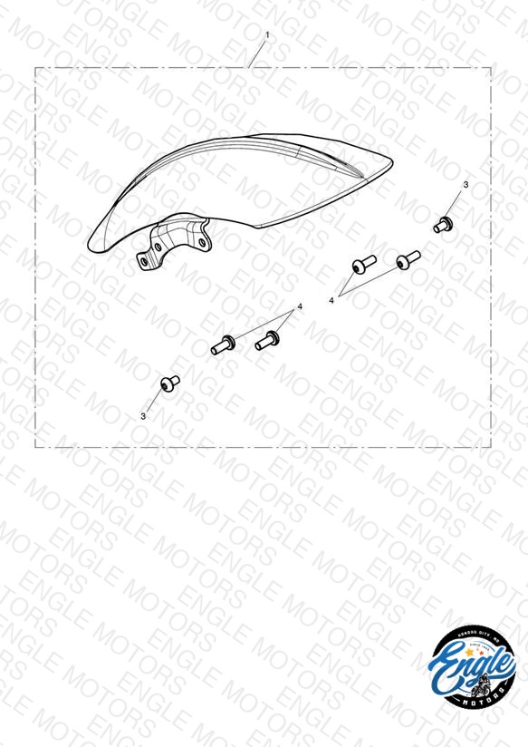 Short, Front Mudguard Kit, Black