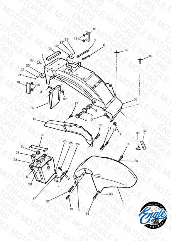Mudguards/Chainguard/Battery Box Sprint/Sprint Sport