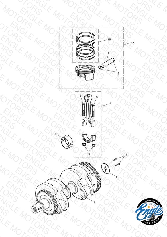 Crankshaft, Connecting Rods & Pistons