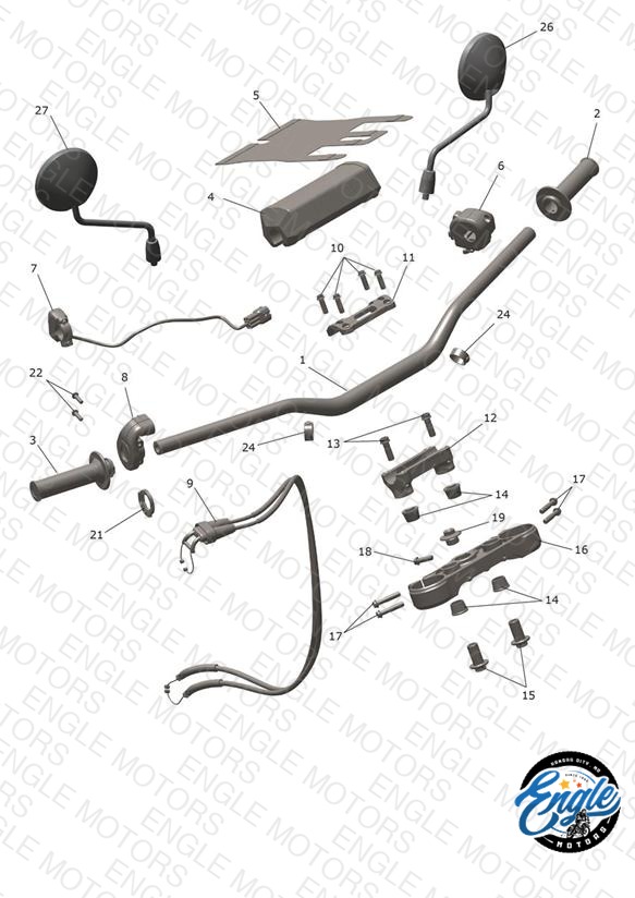 Handlebars, Upper Yoke & Mirrors