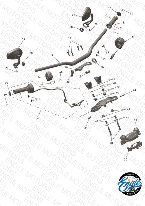 Handlebars, Top Yoke & Mirrors
