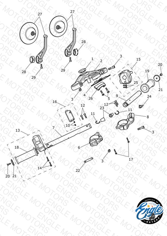 Handlebars, Top Yoke & Mirrors - For Bikes Fitted With Cockpit Fairing