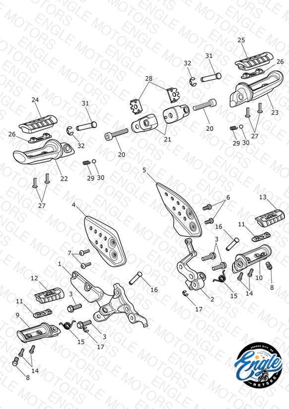 Foot Controls- Dual Seat Version