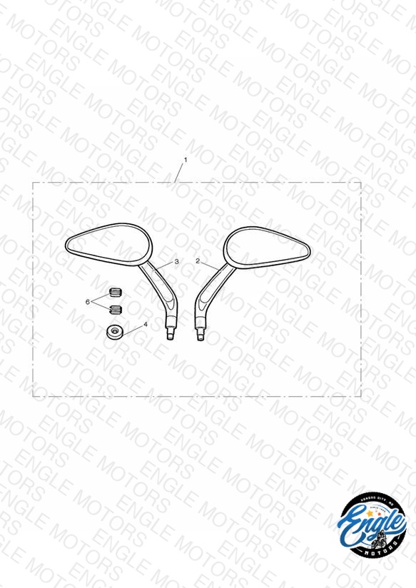 Oval Mirrors, Kit, Drilled