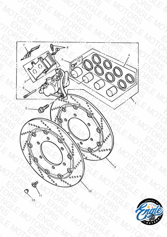 Front Brake Caliper and Disc Daytona 900/1200
