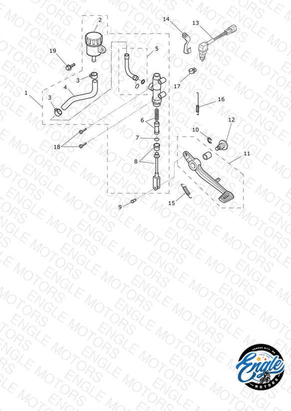Rear Brake Master Cylinder, Reservoir & Pedal