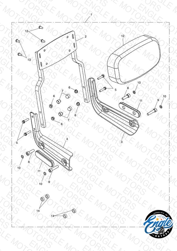 Traditional Passenger Backrest, Short
