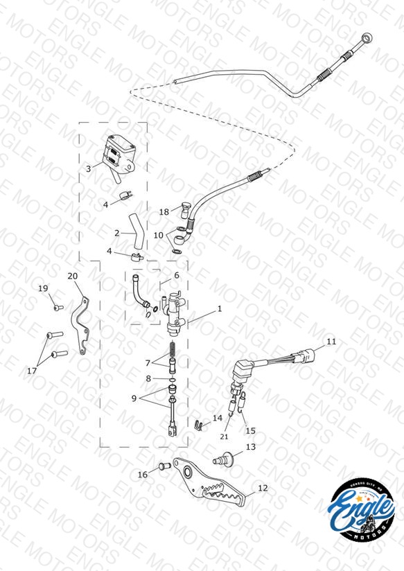 Rear Brake Master Cylinder, Reservoir & Pedal