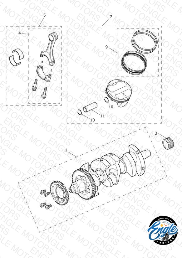 Crankshaft, Conrods and Pistons