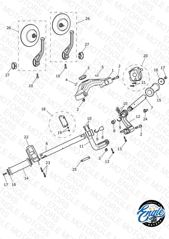 Handlebars, Top Yoke & Mirrors