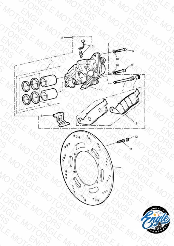 Front Brake Caliper and Disc