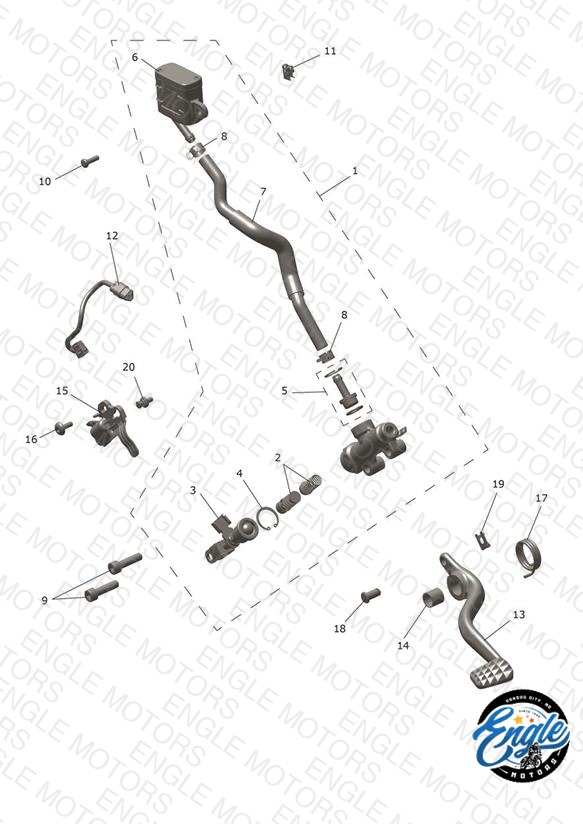 Rear Brake Master Cylinder, Reservoir & Pedal