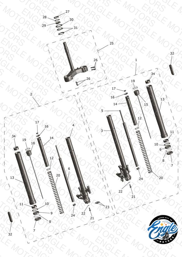 Front Forks & Lower Yoke Assy