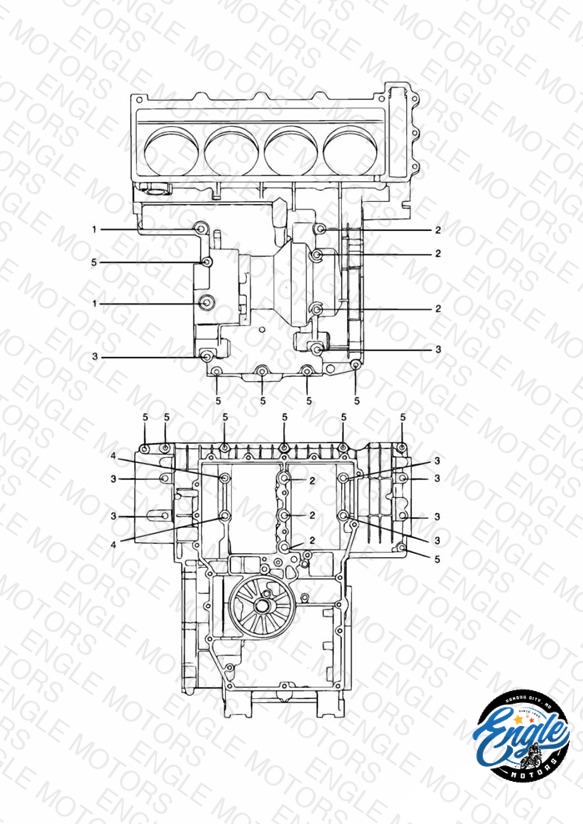 Crankcase Fixings 4 Cylinder Grey
