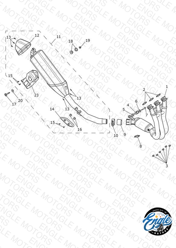Exhaust System - Low Ride Height Version Only