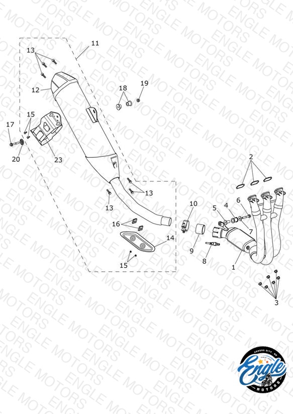 Exhaust System - Low Ride Height Version Only