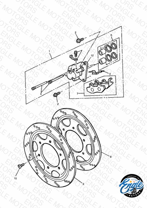 Front Brake Caliper and Disc