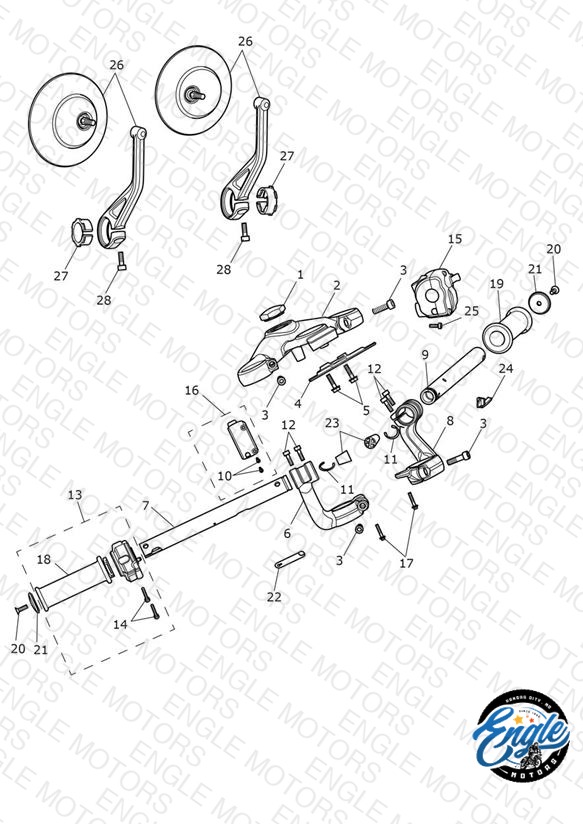 Handlebars, Top Yoke & Mirrors