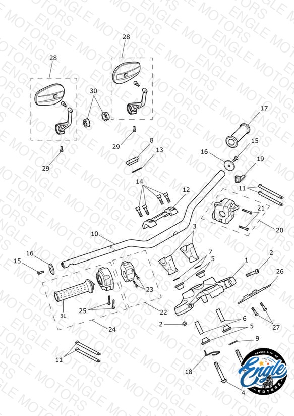 Handlebars, Top Yokes & Mirrors - 920186 > All Expt BR & 932929 - BR Only