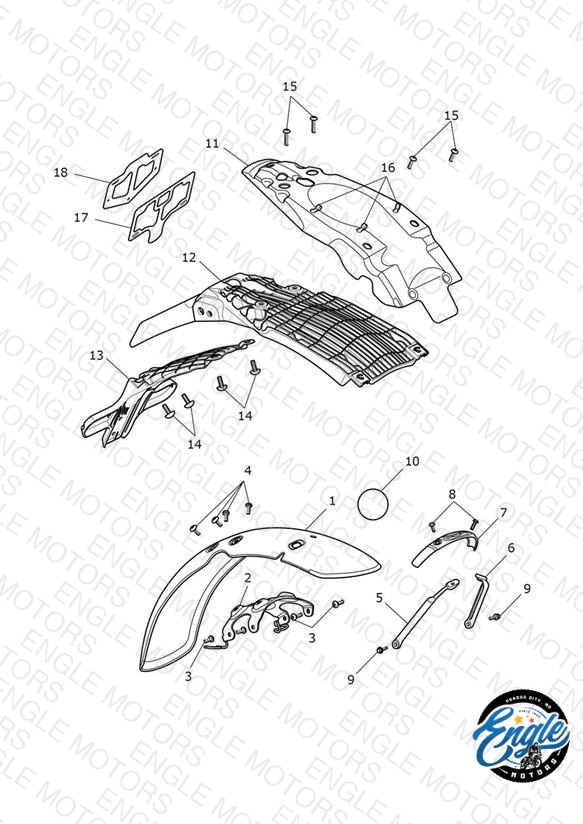 Mudguards - T120 Ace Only Except CA Market