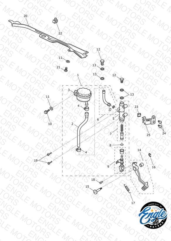 Rear Brake Master Cylinder, Reservoir & Pedal