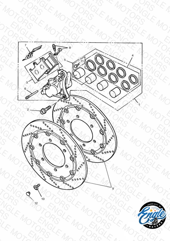 Front Brake Caliper and Disc