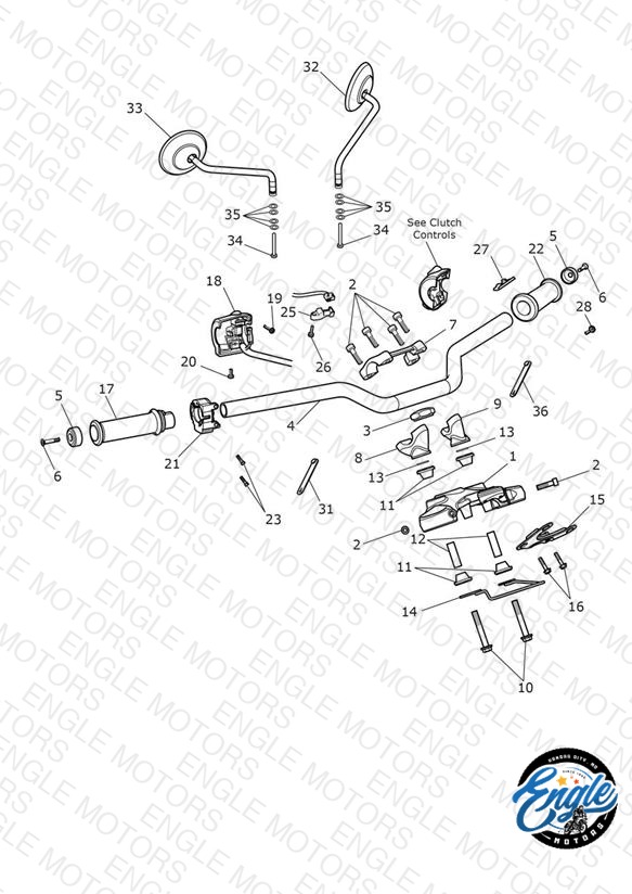 Handlebars, Top Yoke & Mirrors