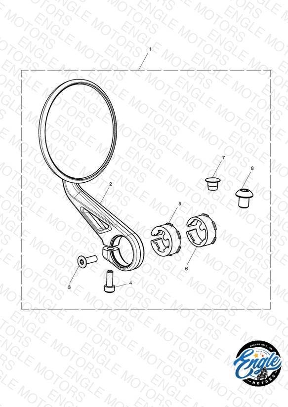 Bar End Mirror, Clear