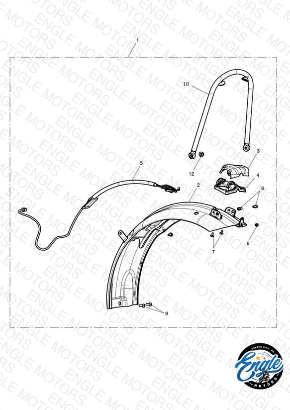 Rear Mudguard, Short, Kit - US Only