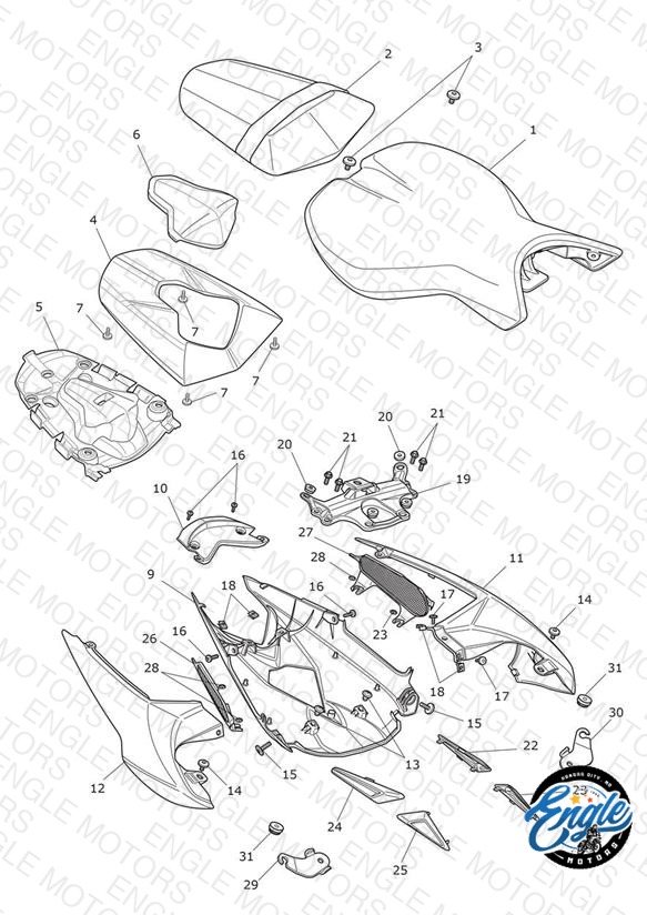 Rear Bodywork & Seat - Street Triple Rx