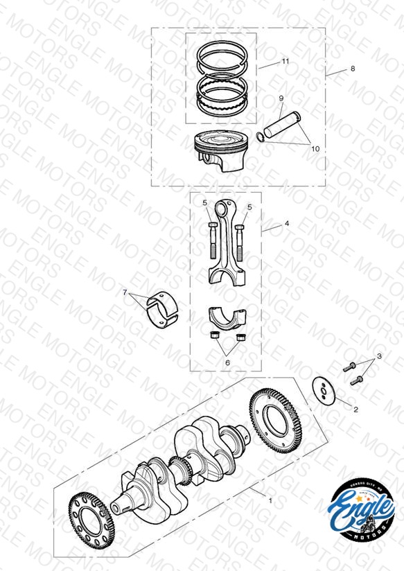 Crankshaft, Connecting Rods & Pistons
