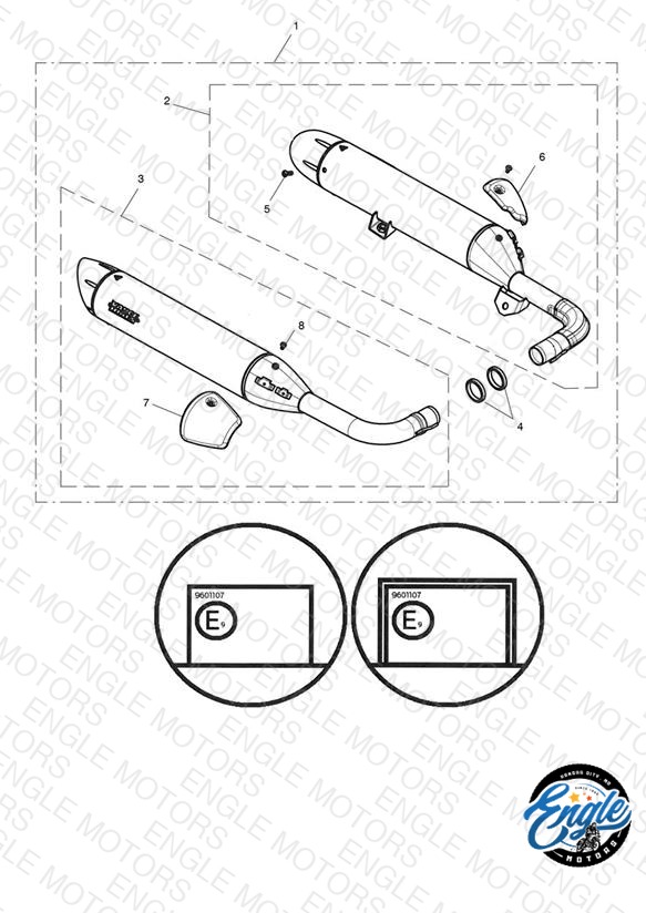Silencer Pair, Homol, Brushed