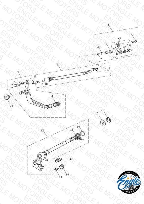 Gear Change Mechanism - Excluding 675R - 540563 > (Except 540615 & 540625)