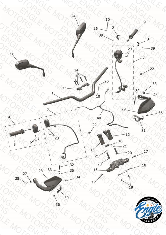 Handlebars, Top Yoke & Mirrors