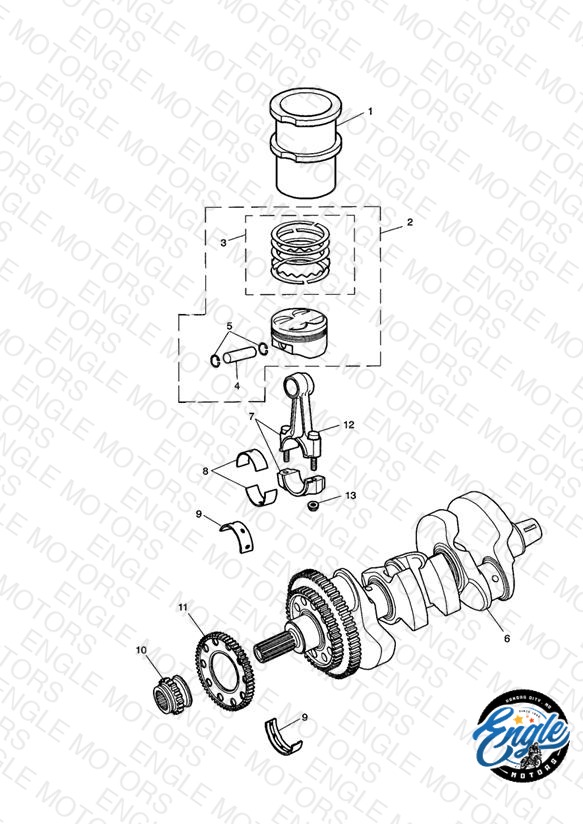 Crankshaft, Connecting Rods, Pistons & Liners