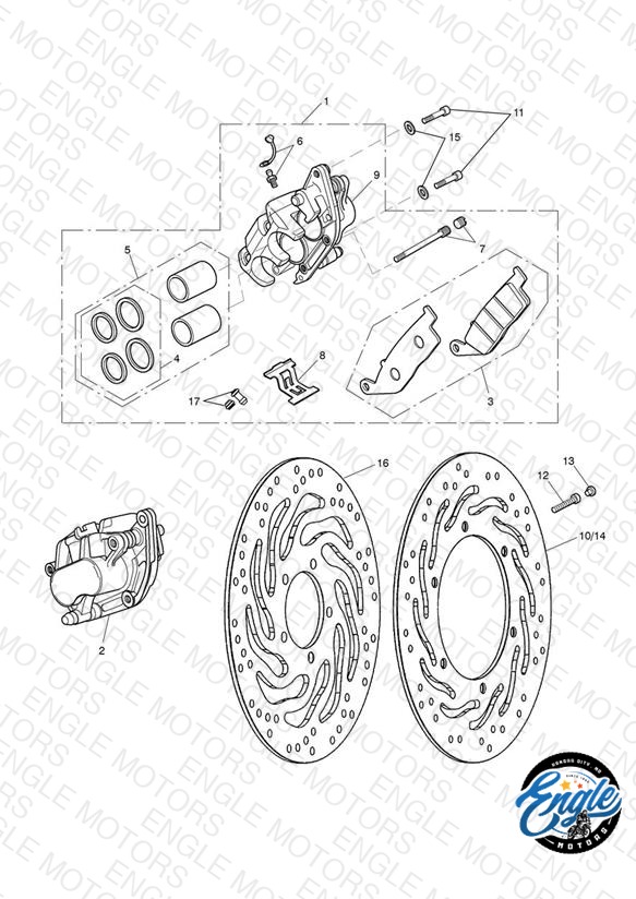 Front Brake Caliper & Discs