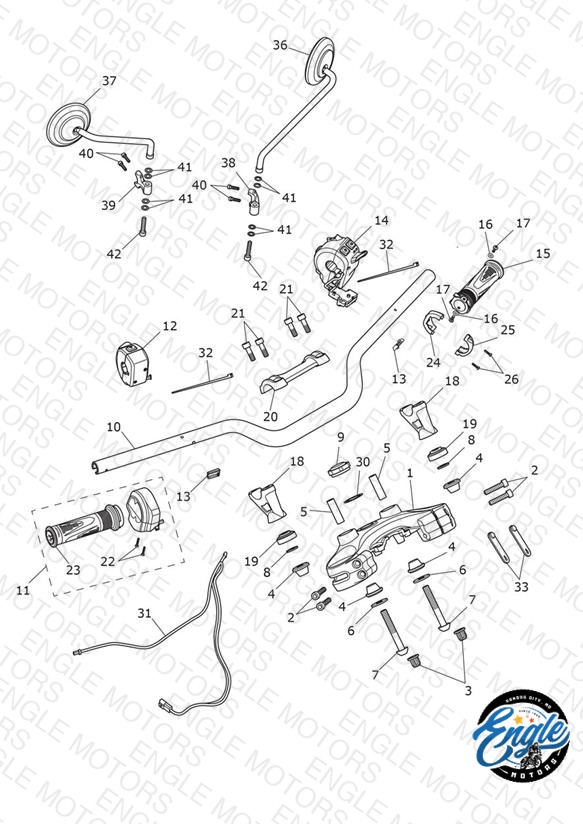 Handlebars, Top Yoke & Mirrors