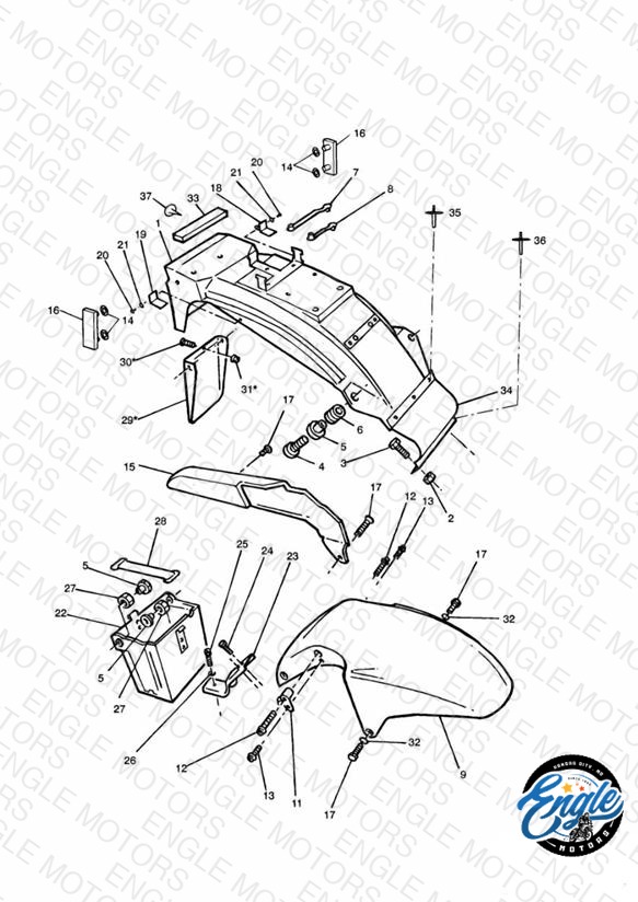 Mudguards/Chainguard/Battery Box