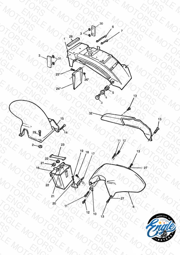 Mudguards/Chainguard/Battery Box