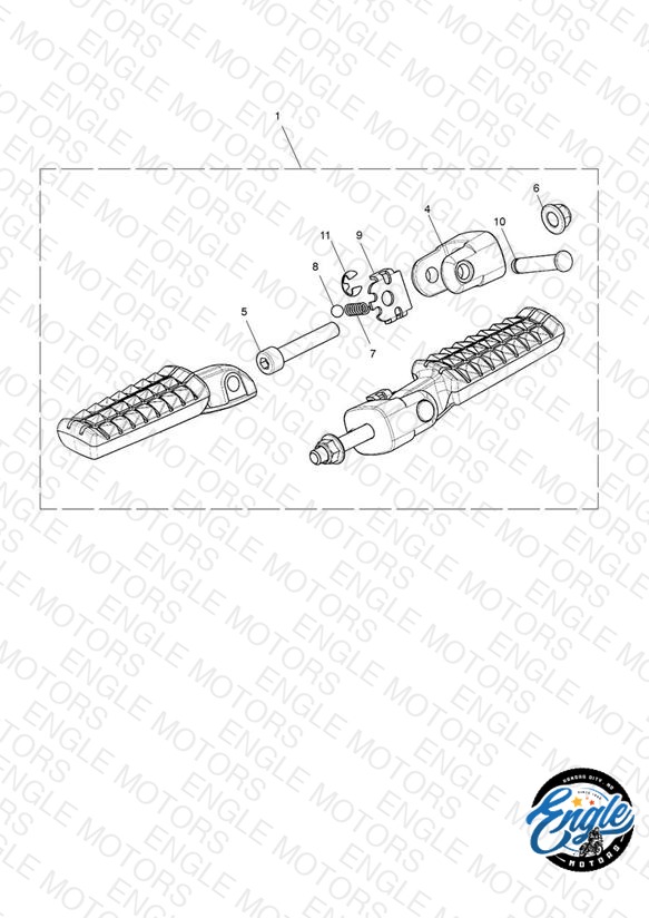 Pillion Footrest Kit, Machined